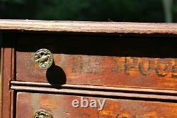 Atique 2 Drawer Wood Spool Cabinet Cotton Thread Old Farmhouse Decor Jewelry Box