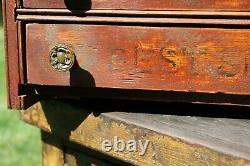 Atique 2 Drawer Wood Spool Cabinet Cotton Thread Old Farmhouse Decor Jewelry Box