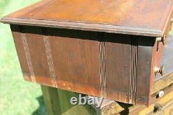 Atique 2 Drawer Wood Spool Cabinet Cotton Thread Old Farmhouse Decor Jewelry Box