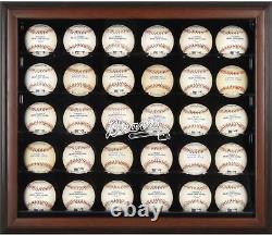 Atlanta Braves Logo Brown Framed 30-Ball Display Case