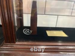 Authentic Colt Wood & Glass Presentation Display Case Etched