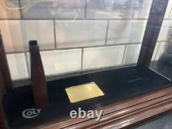 Authentic Colt Wood & Glass Presentation Display Case Etched