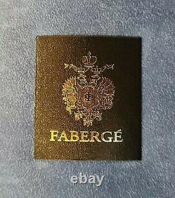 Authentic Vintage Faberge Display Presentation Case Lock Box Faux Leather Velvet