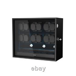 Automatic 12 Watch Winder Display Case with Blue LED Light with 6 Storage Box US Automatic 12 Watch Winder Display Case with Blue LED Light with 6 Storage Box US
