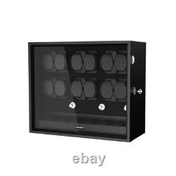 Automatic 12 Watch Winder Display Case with Blue LED Light with 6 Storage Box US