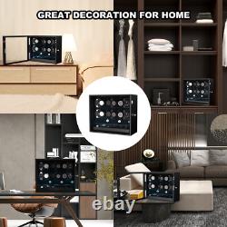 Automatic 12 Watch Winder Display Case with Blue LED Light with 6 Storage Box US