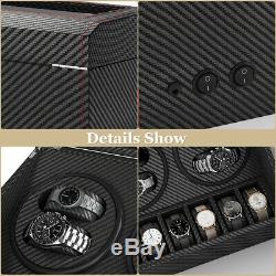 Automatic Rotation 4+6 Watch Winder Storage Case Display Box Leather Case Luxury