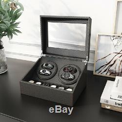 Automatic Rotation 4+6 Watch Winder Storage Case Display Box Leather Case Luxury