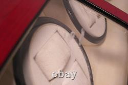 Automatic Rotation 4 Watch Winder 8+8 Cherry Wood Display Case
