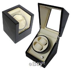 Automatic watch winder box case storage display dual 2 AC battery power rotation