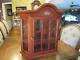 Bombay Co Table Top Wall Hanging Cherry Wooden Glass Curio Display Cabinet Case