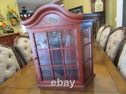 BOMBAY CO Table Top Wall Hanging Cherry Wooden Glass Curio Display Cabinet Case