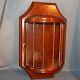 Bombay Co Round Glass Wall Display Case Curio Cabinet Curved Wood Vintage Sconce