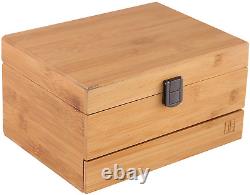 Bamboo Jewelry Box Organizer for women Watch 3 Layers Storage Display Case Gifts