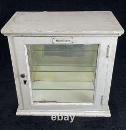 Barber Sterilizer Apothecary Display Case Antiseptic Antique Vtg Wood Glass