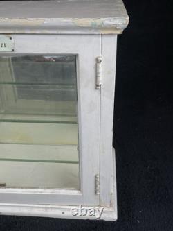 Barber Sterilizer Apothecary Display Case Antiseptic Antique Vtg Wood Glass