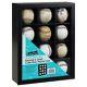 Baseball 12 Black Display Case New Holder Wood Cubes Cases Autograph Collection