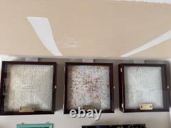 Baseball Base Display Case 3 Pack 18 Full Size Cherry MLB Plate Wood Cabinet