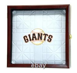 Baseball Base Display Case 3 Pack 18 Full Size Cherry MLB Plate Wood Cabinet