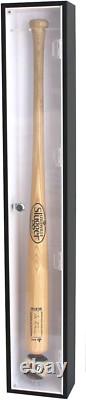 Baseball Bat Display Case Wall Mount Holder Cabinet 96% UV Horizontal Wood Frame
