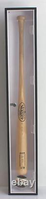 Baseball Bat Display Case Wall Mount Holder Cabinet 96% UV Horizontal Wood Frame