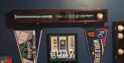 Baseball Bat Display Case Walnut Wood Ball Stick Holder Shadow Box Wall Cabinet