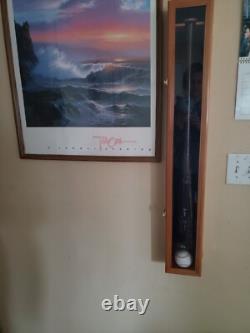 Baseball Bat Display Case Walnut Wood Ball Stick Holder Shadow Box Wall Cabinet