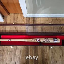 Baseball Bat Display Case Walnut Wood Ball Stick Holder Shadow Box Wall Cabinet