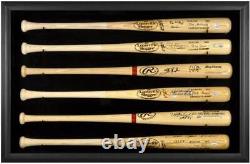 Baseball Bat Display Case withBlack Frame for 6 Bats Authentic Certi