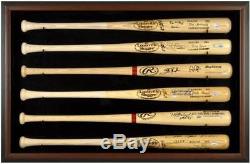 Baseball Bat Display Case with Brown Wood Frame for 6 Bats Fanatics 17462