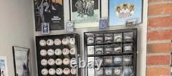 Baseball Display Case 20 Acrylic Cubes MLB Box Oak Wood Ball Holder Wall Cabinet