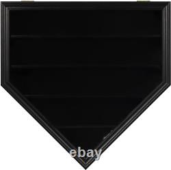 Baseball Display Case 21+ Black Wood MLB Autograph Ball Rack Holder Wall Cabinet