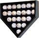 Baseball Display Case 23 Black Wood Mlb Autograph Ball Rack Holder Wall Cabinet