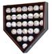 Baseball Display Case 30 Cherry Wood Mlb Autograph Ball Rack Holder Wall Cabinet