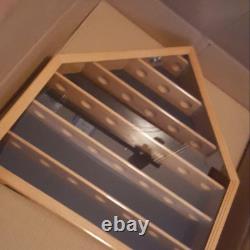 Baseball Display Case 30 Cherry Wood MLB Autograph Ball Rack Holder Wall Cabinet