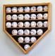 Baseball Display Case 30 Oak Wood Mlb Autograph Ball Rack Holder Wall Cabinet
