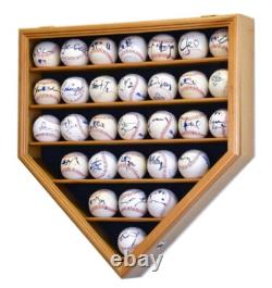 Baseball Display Case 30 Oak Wood MLB Autograph Ball Rack Holder Wall Cabinet Baseball Display Case 30 Oak Wood MLB Autograph Ball Rack Holder Wall Cabinet