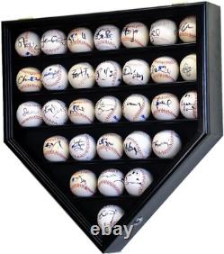 Baseball Display Case 30 Oak Wood MLB Autograph Ball Rack Holder Wall Cabinet Baseball Display Case 30 Oak Wood MLB Autograph Ball Rack Holder Wall Cabinet