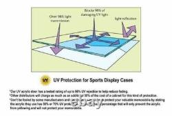 Baseball Display Case 40 Acrylic Cubes Box Cherry Wood Ball Holder Wall Cabinet