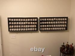 Baseball Display Case 48 Acrylic Cubes Box Oak Wood Ball Rack Wall Frame Cabinet