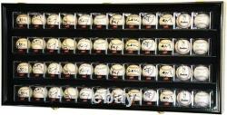 Baseball Display Case 48 Acrylic Cubes Box Oak Wood Ball Rack Wall Frame Cabinet