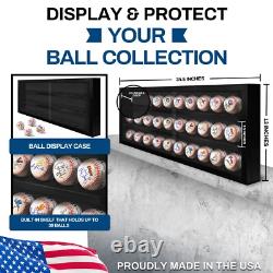 Baseball Display Case, Acrylic Hockey Puck Cabinet Holds 30 Baseball- USA MADE