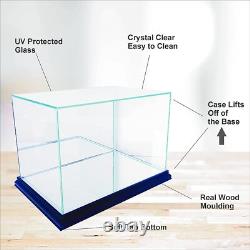 Baseball Hat Display Case Cherry Wood UV Glass MLB Autograph Cap US Holder Frame