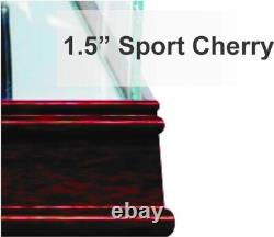 Baseball Hat Display Case Cherry Wood UV Glass MLB Autograph Cap US Holder Frame