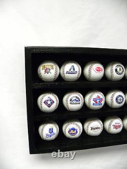 Baseball/Hockey Puck Display Case Holds 30 BLK with Acrylic Doors