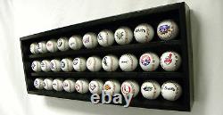 Baseball/Hockey Puck Display Case Holds 30 BLK with Acrylic Doors