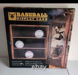 Baseball Solid Wood Collector's Display Case with Framed Glass Door Holds 9 Ball
