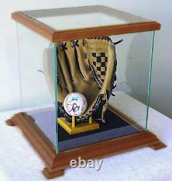 Basketball Display Case Glass And Wood Elegant Football New In Box