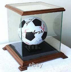 Basketball Display Case Glass And Wood Elegant Football New In Box