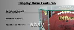 Batting Helmet Display Case Real Glass/Wood Base Baseball Helmet Case